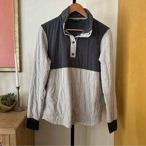 The North Face Women's Mountain Sweatshirt Pullover Snap Gray Size M